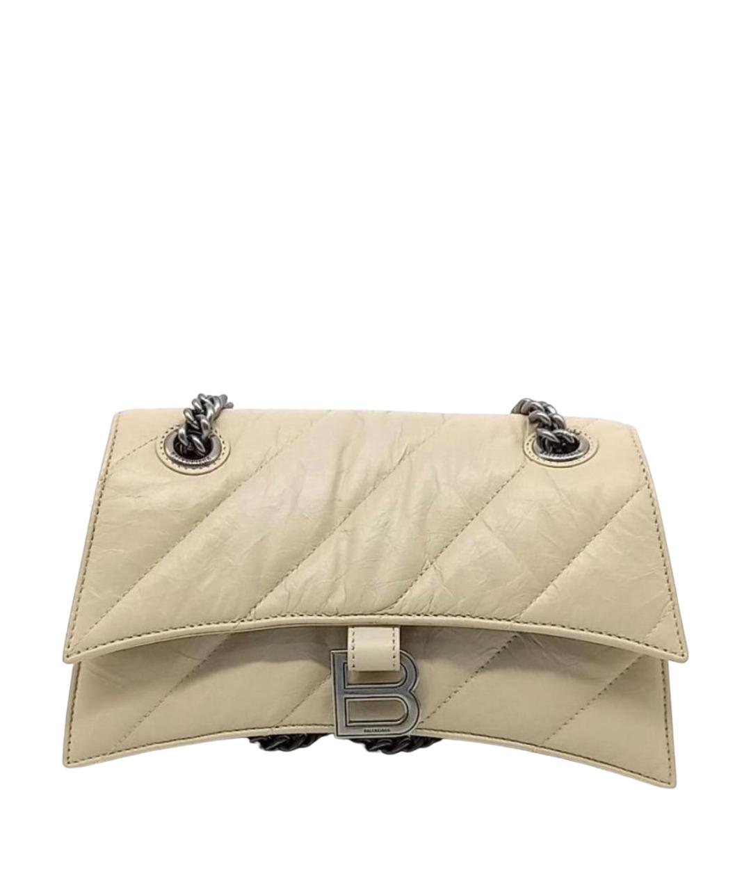 BALENCIAGA Бежевая кожаная сумка через плечо, фото 1