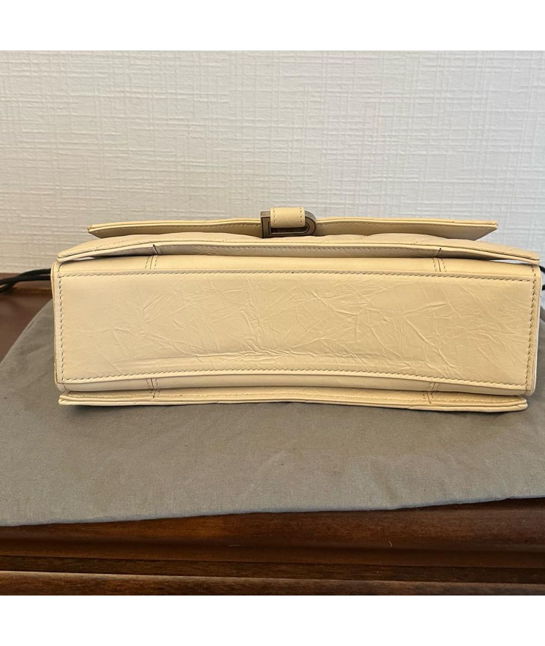 BALENCIAGA Бежевая кожаная сумка через плечо, фото 7