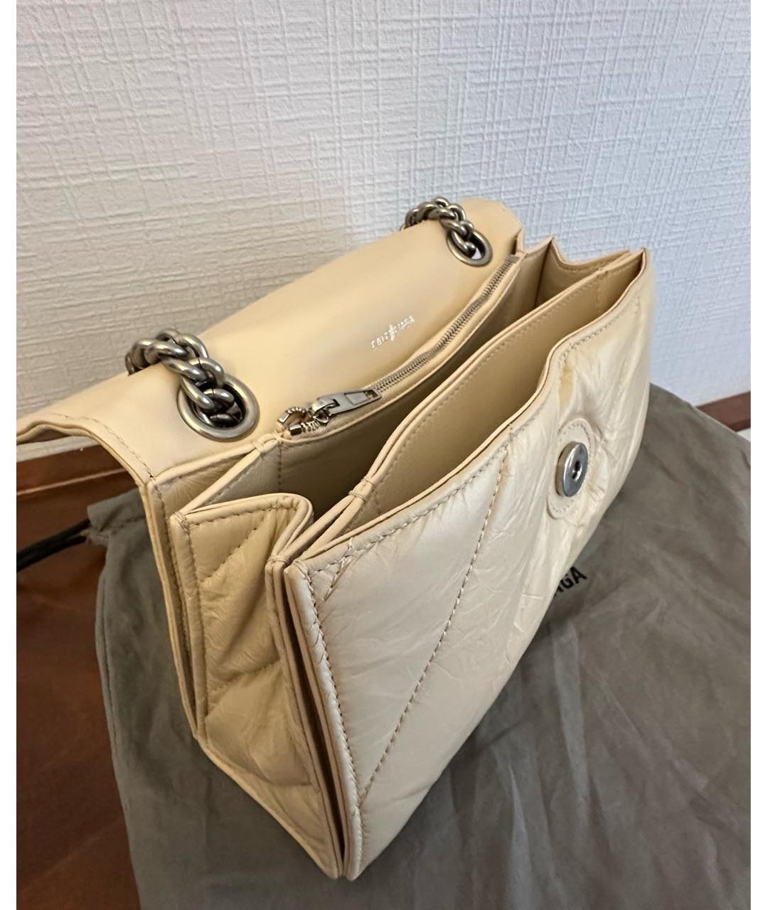 BALENCIAGA Бежевая кожаная сумка через плечо, фото 4