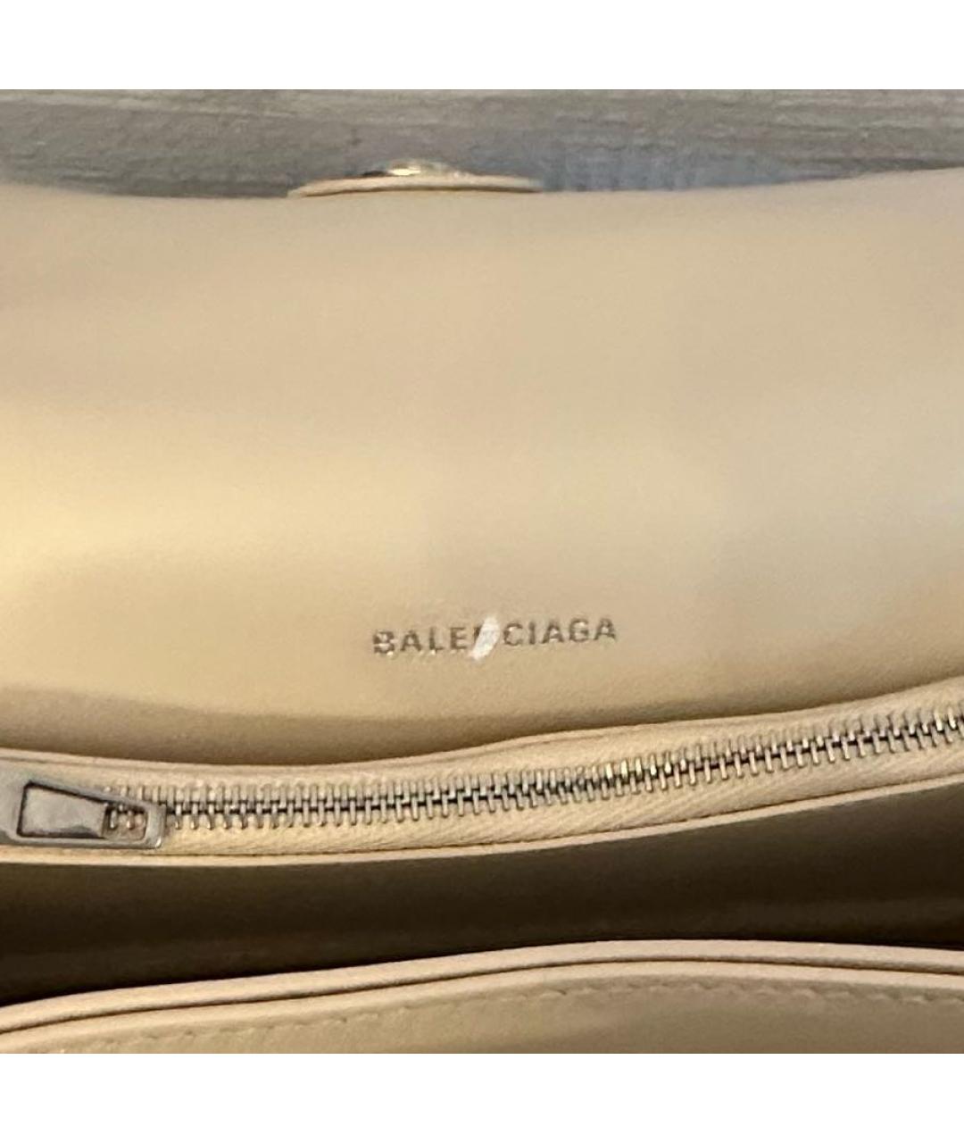 BALENCIAGA Бежевая кожаная сумка через плечо, фото 6