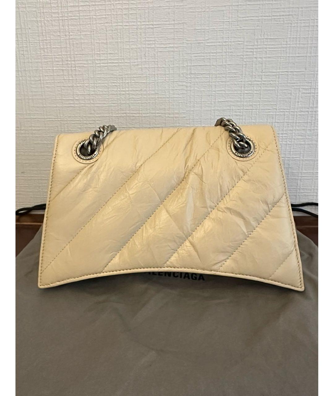 BALENCIAGA Бежевая кожаная сумка через плечо, фото 3