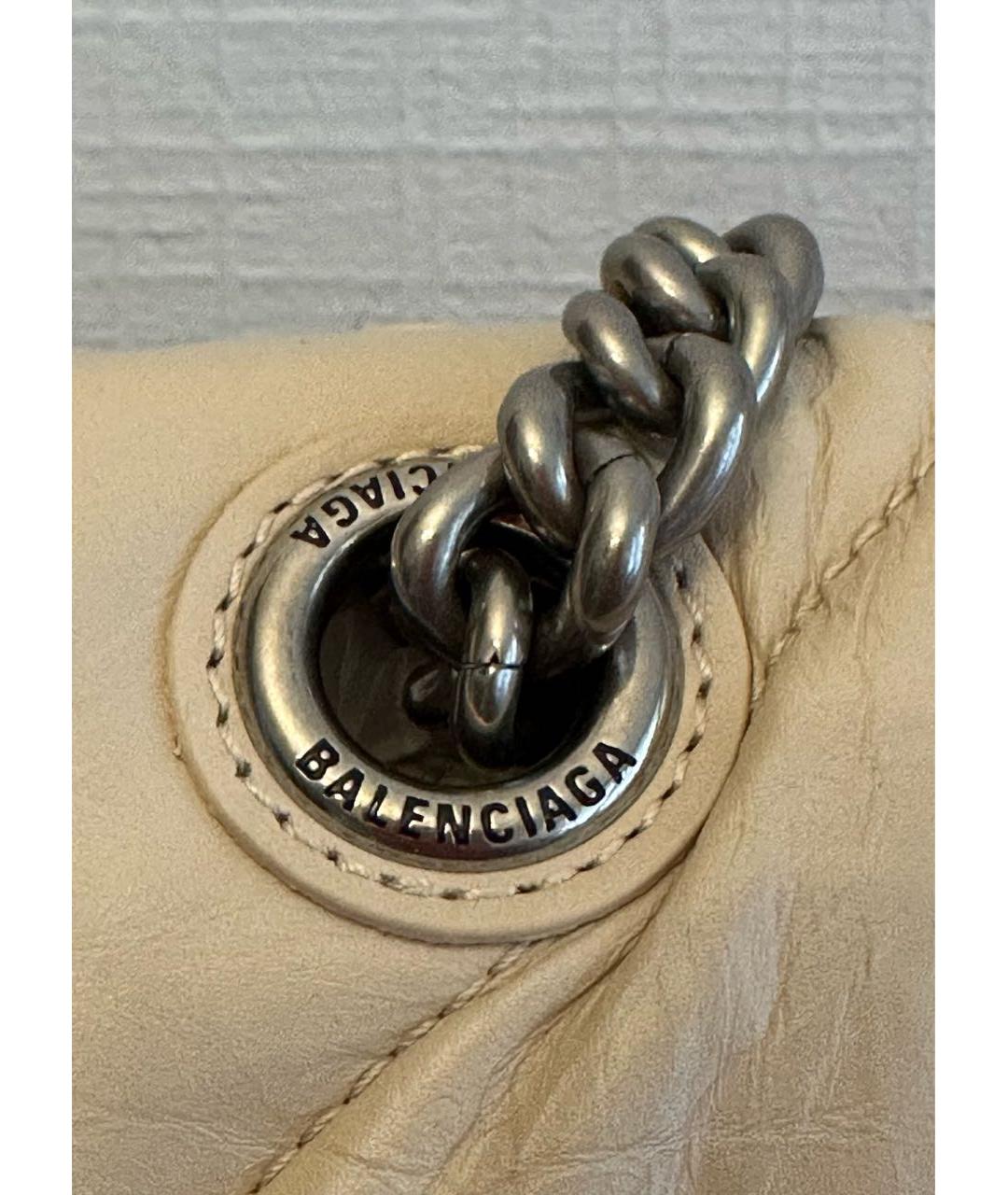 BALENCIAGA Бежевая кожаная сумка через плечо, фото 5