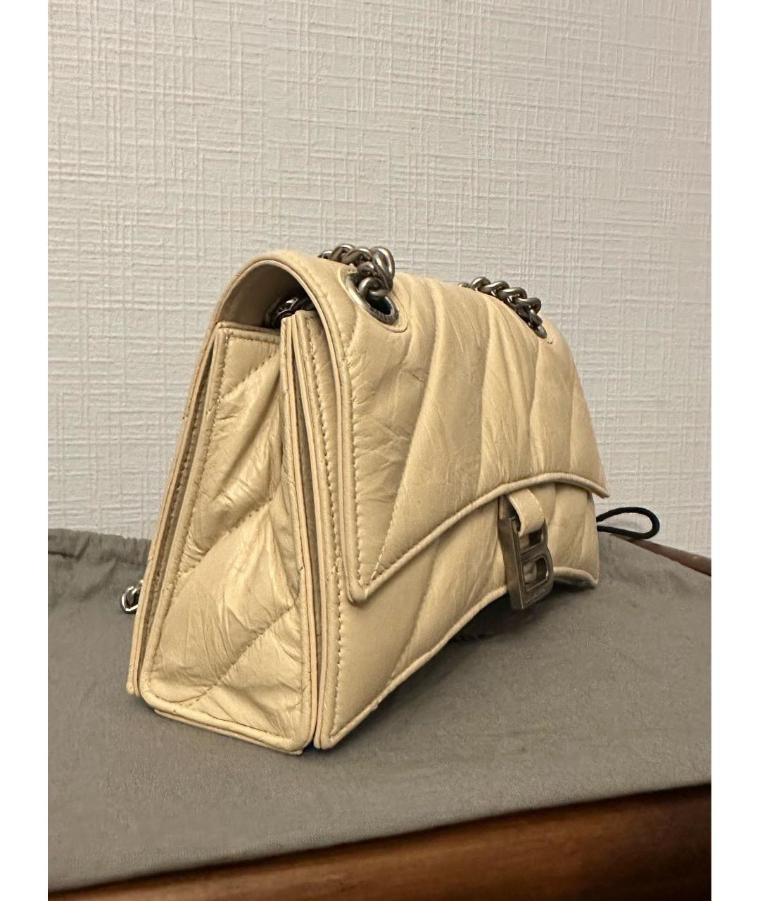 BALENCIAGA Бежевая кожаная сумка через плечо, фото 2