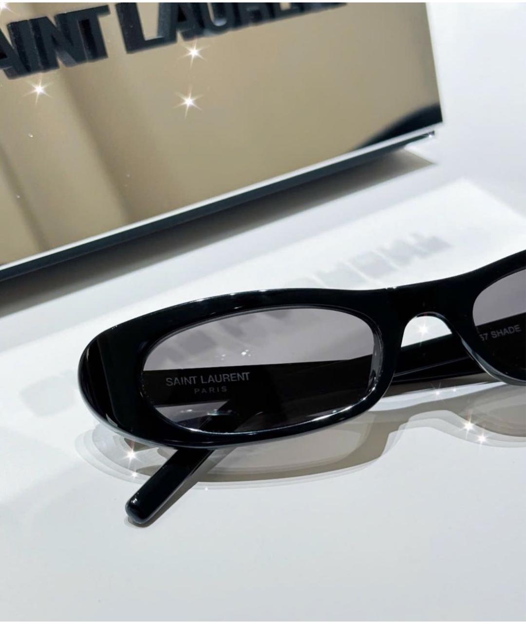 SAINT LAURENT Черные пластиковые солнцезащитные очки, фото 3