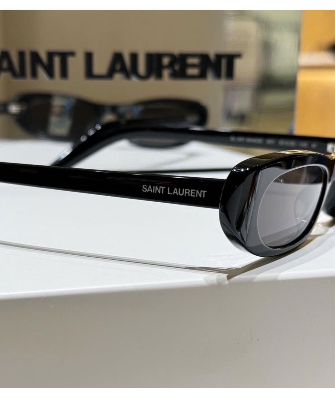 SAINT LAURENT Черные пластиковые солнцезащитные очки, фото 4