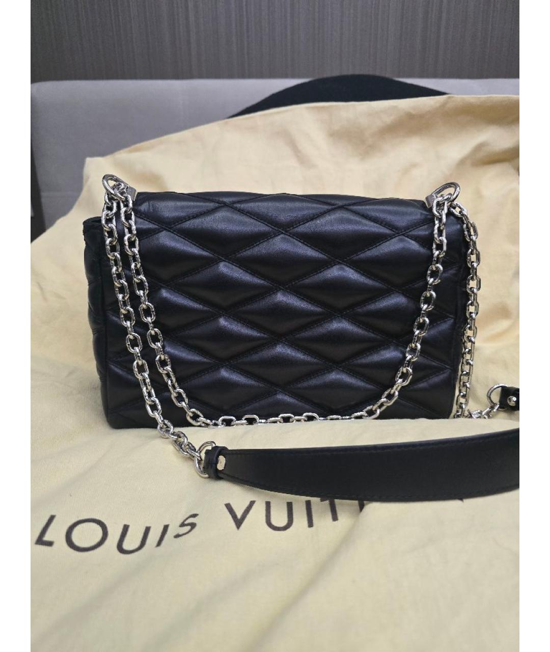 LOUIS VUITTON Черная кожаная сумка через плечо, фото 3