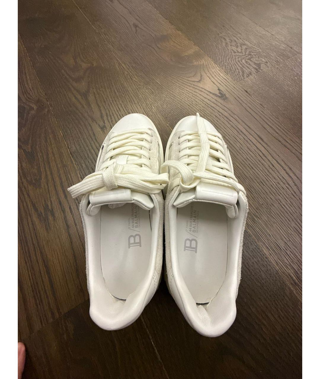 BALMAIN Белые кожаные кроссовки, фото 3