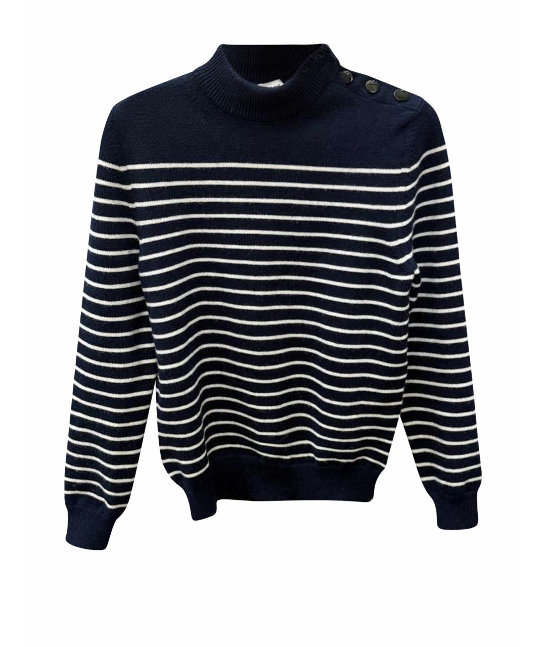 CELINE Темно-синий шерстяной джемпер / свитер, фото 1