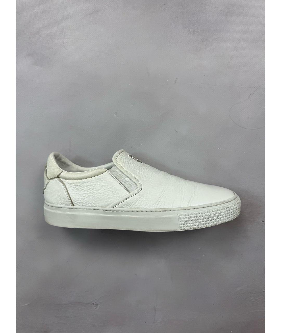 CHROME HEARTS Белые кожаные слипоны, фото 9