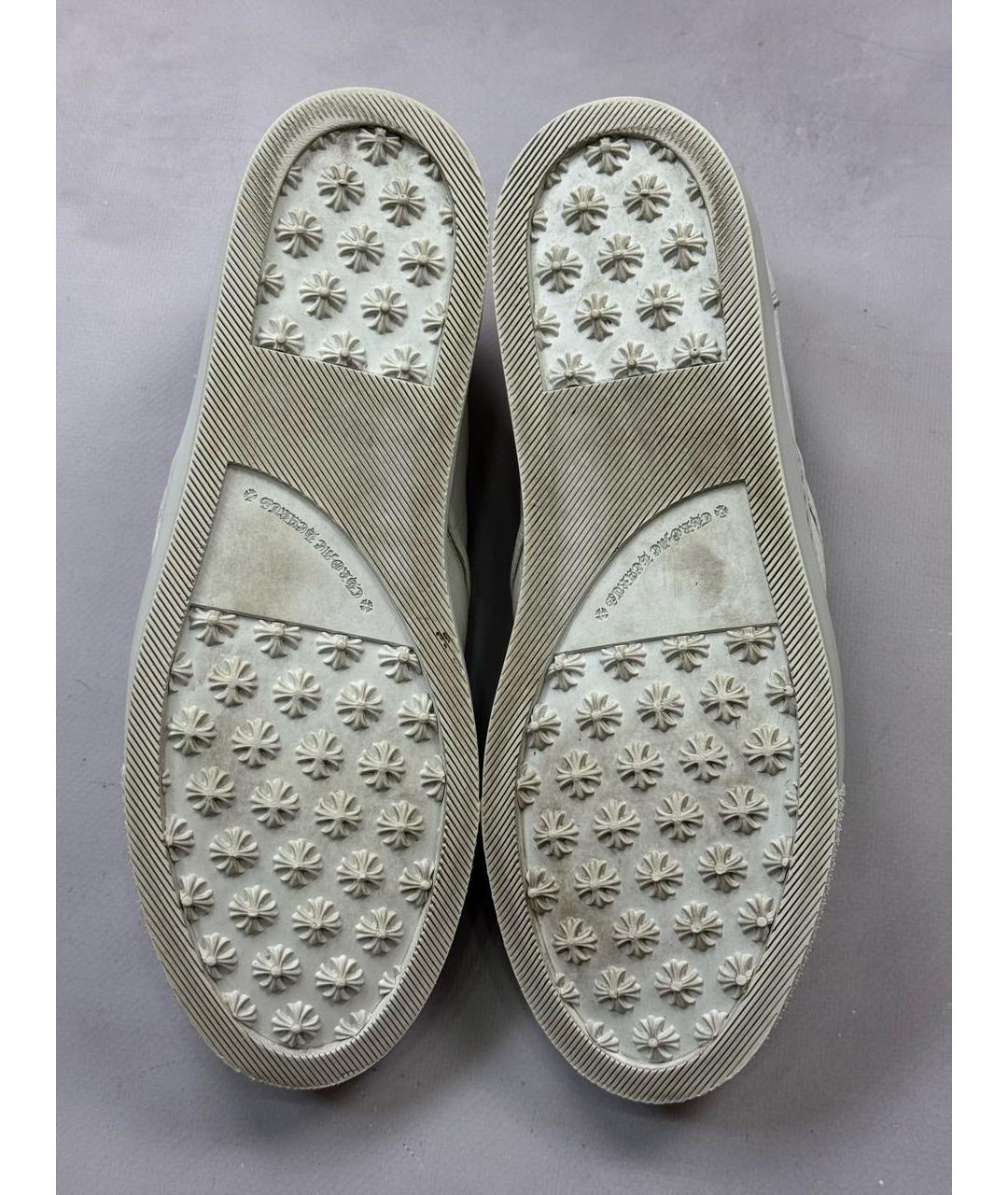 CHROME HEARTS Белые кожаные слипоны, фото 6