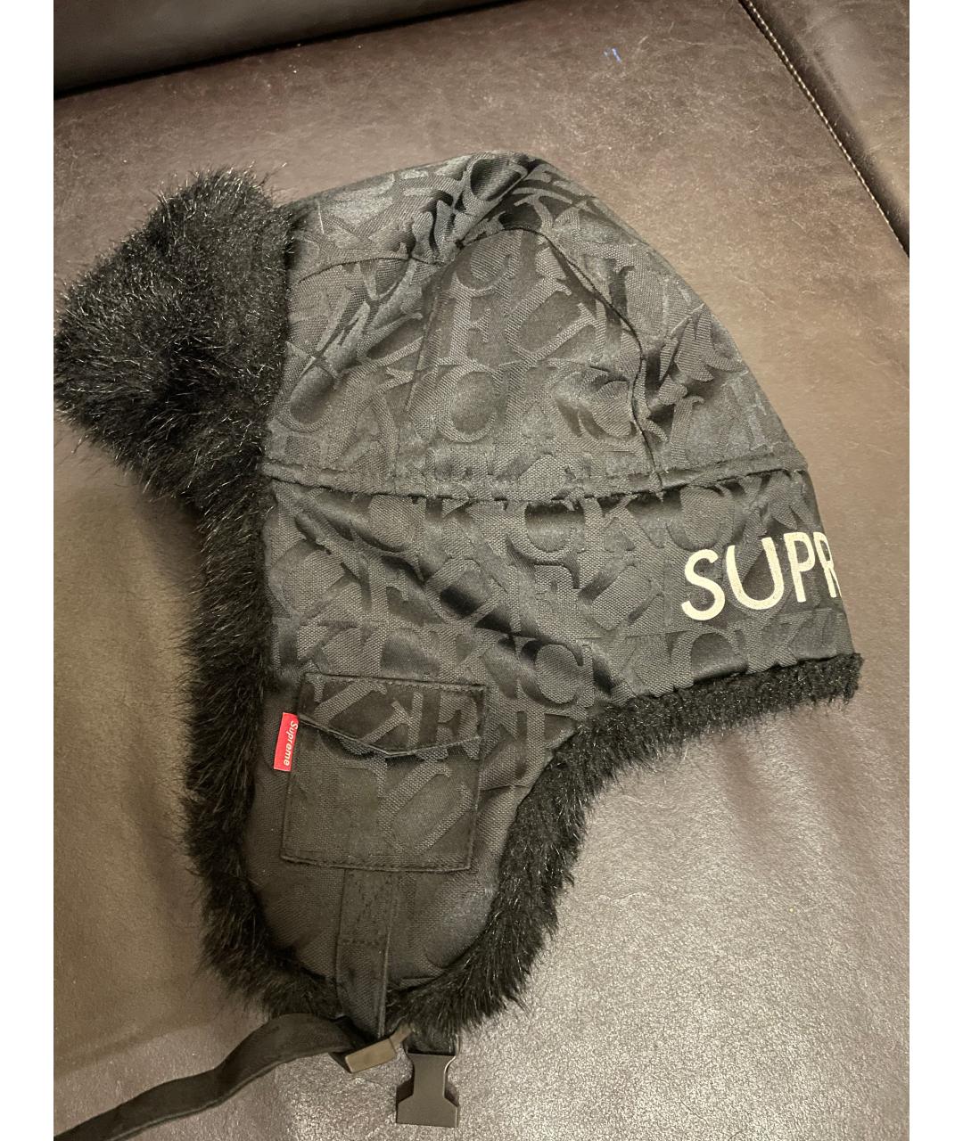 SUPREME Черная синтетическая шапка, фото 2