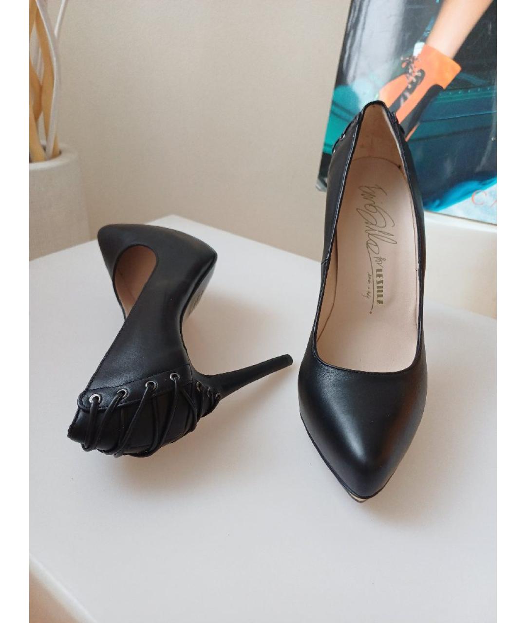 LE SILLA Черные кожаные туфли, фото 3