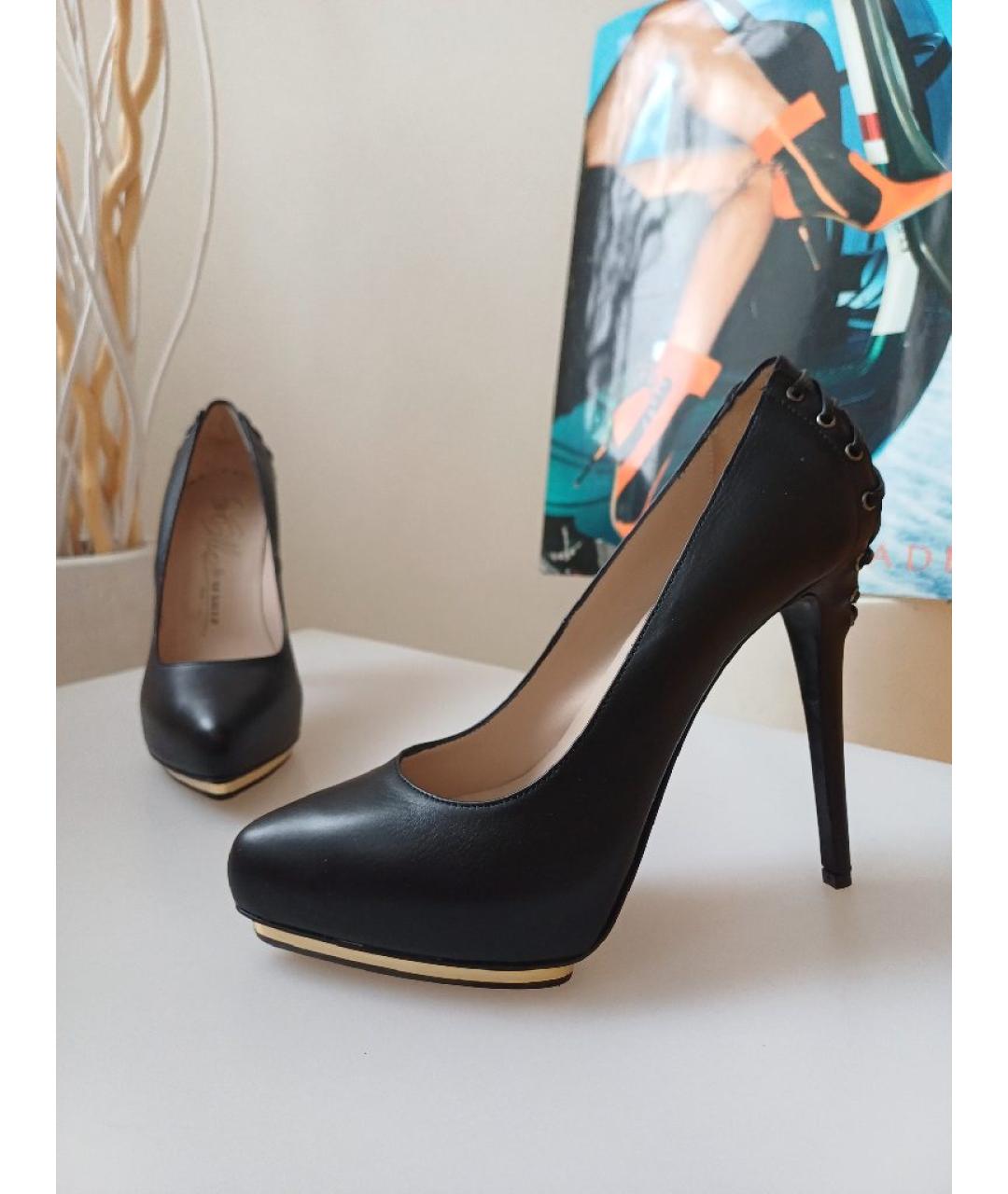 LE SILLA Черные кожаные туфли, фото 4