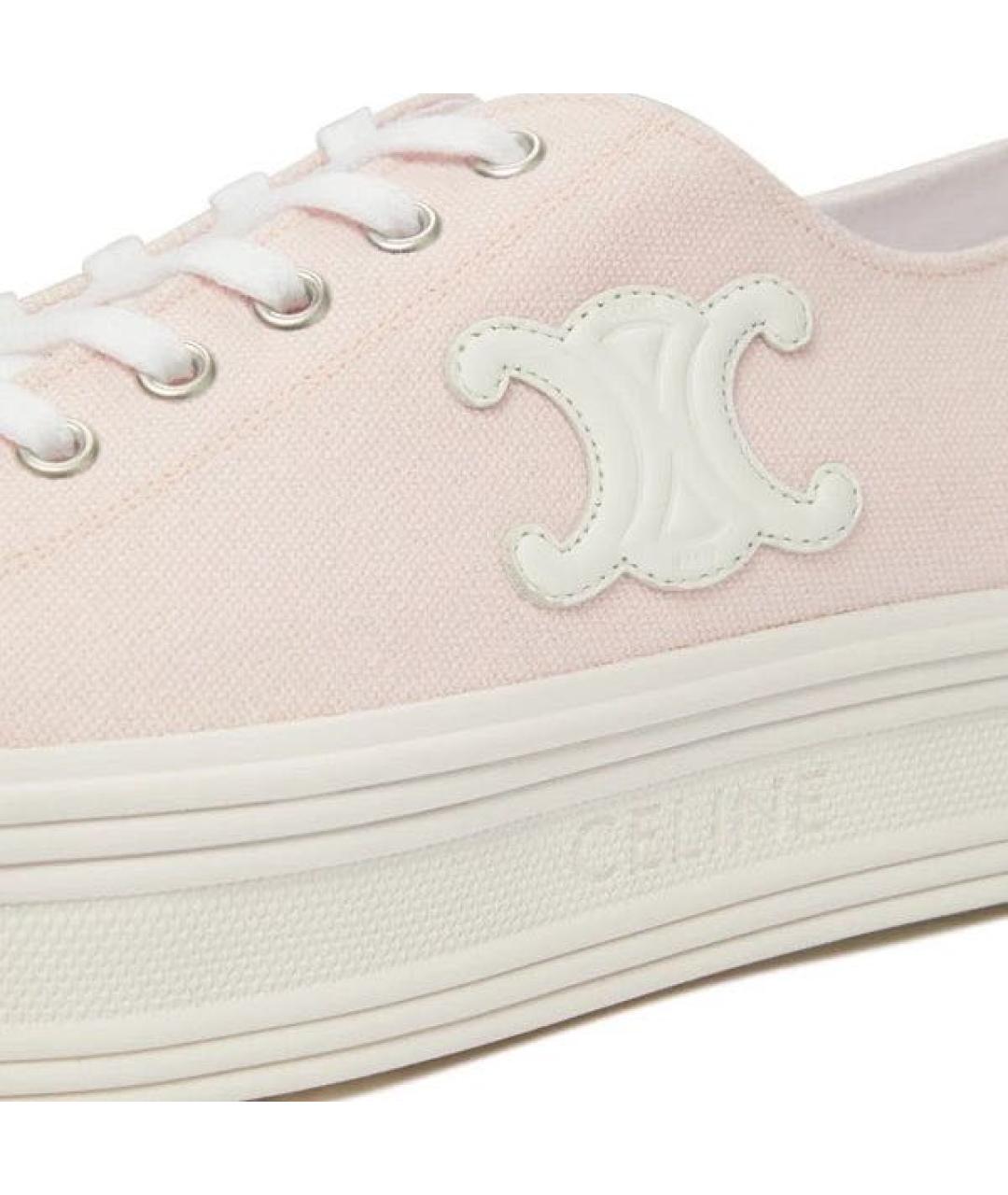 CELINE Розовые текстильные кеды, фото 2