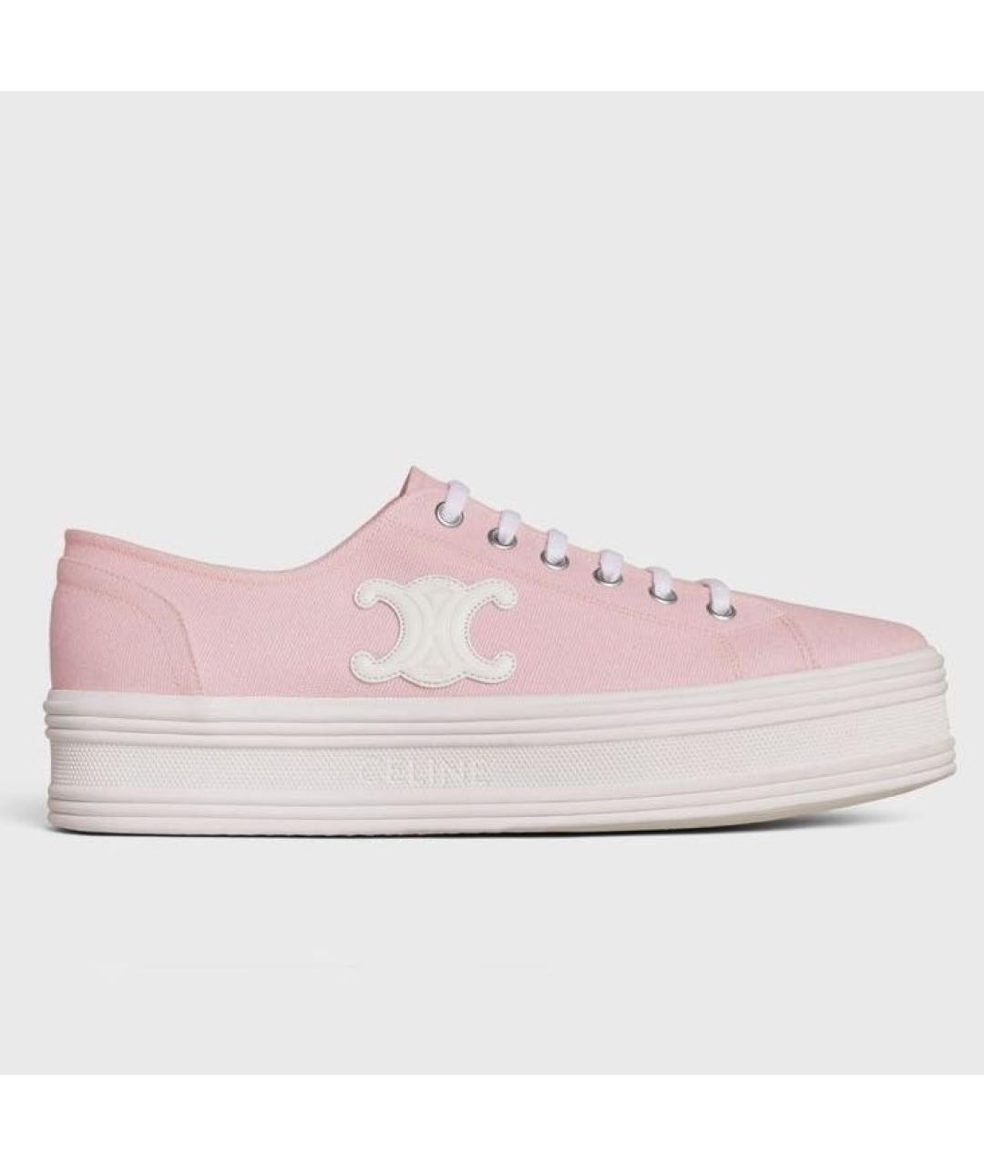 CELINE Розовые текстильные кеды, фото 3