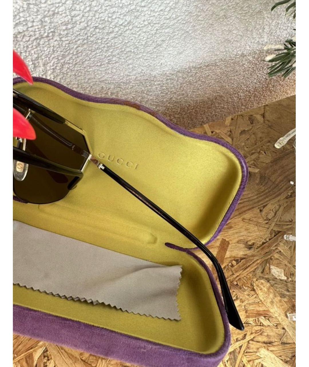 GUCCI Черные пластиковые солнцезащитные очки, фото 2