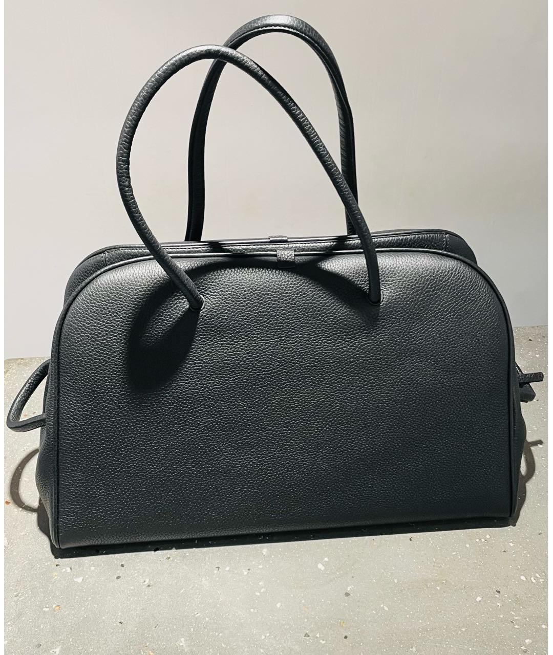 JACQUEMUS Черная кожаная сумка через плечо, фото 3