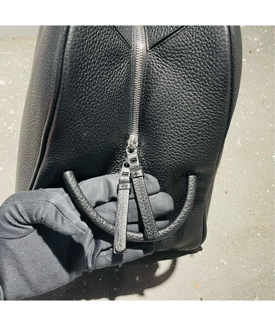 JACQUEMUS Черная кожаная сумка через плечо, фото 6