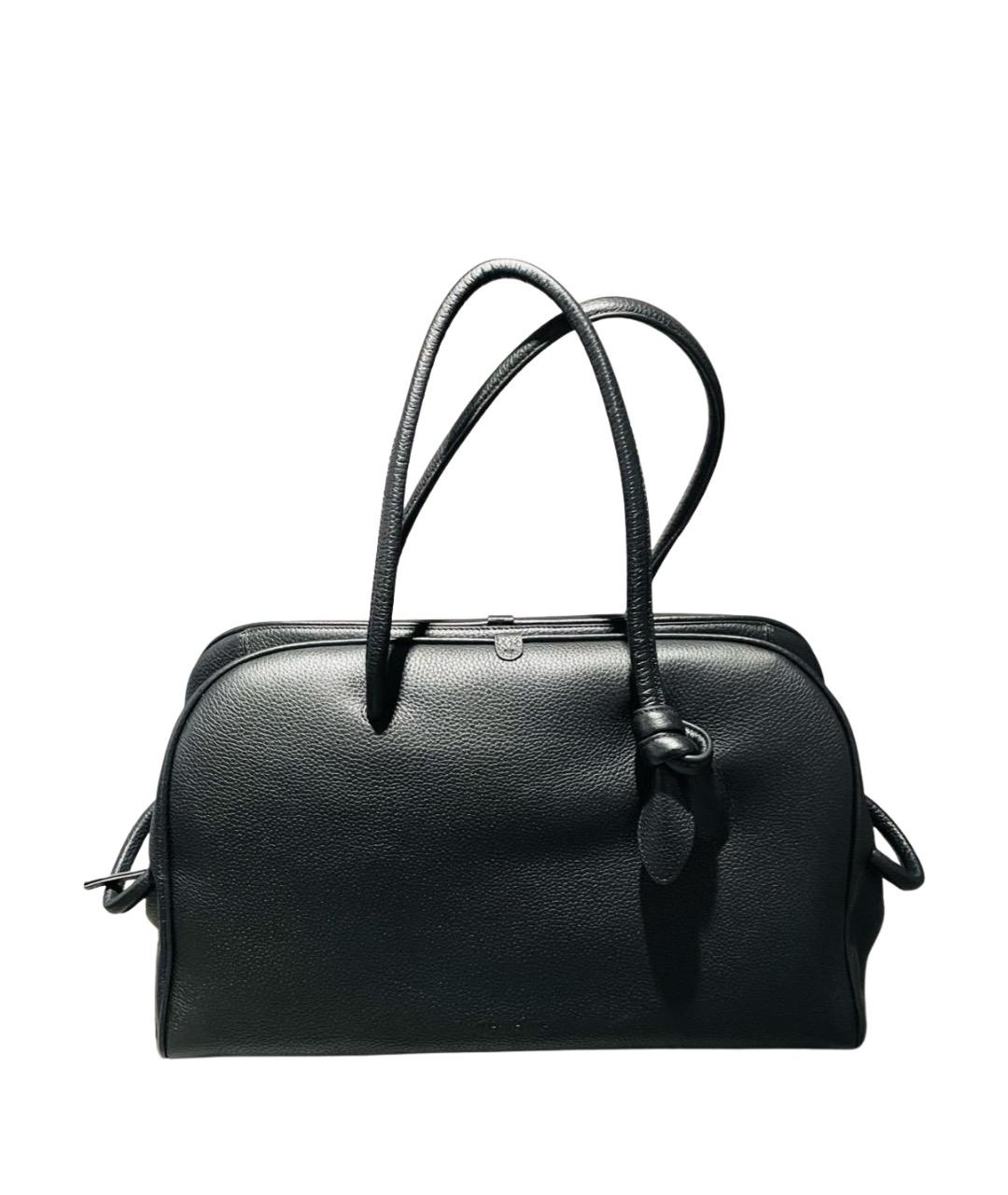 JACQUEMUS Черная кожаная сумка через плечо, фото 1