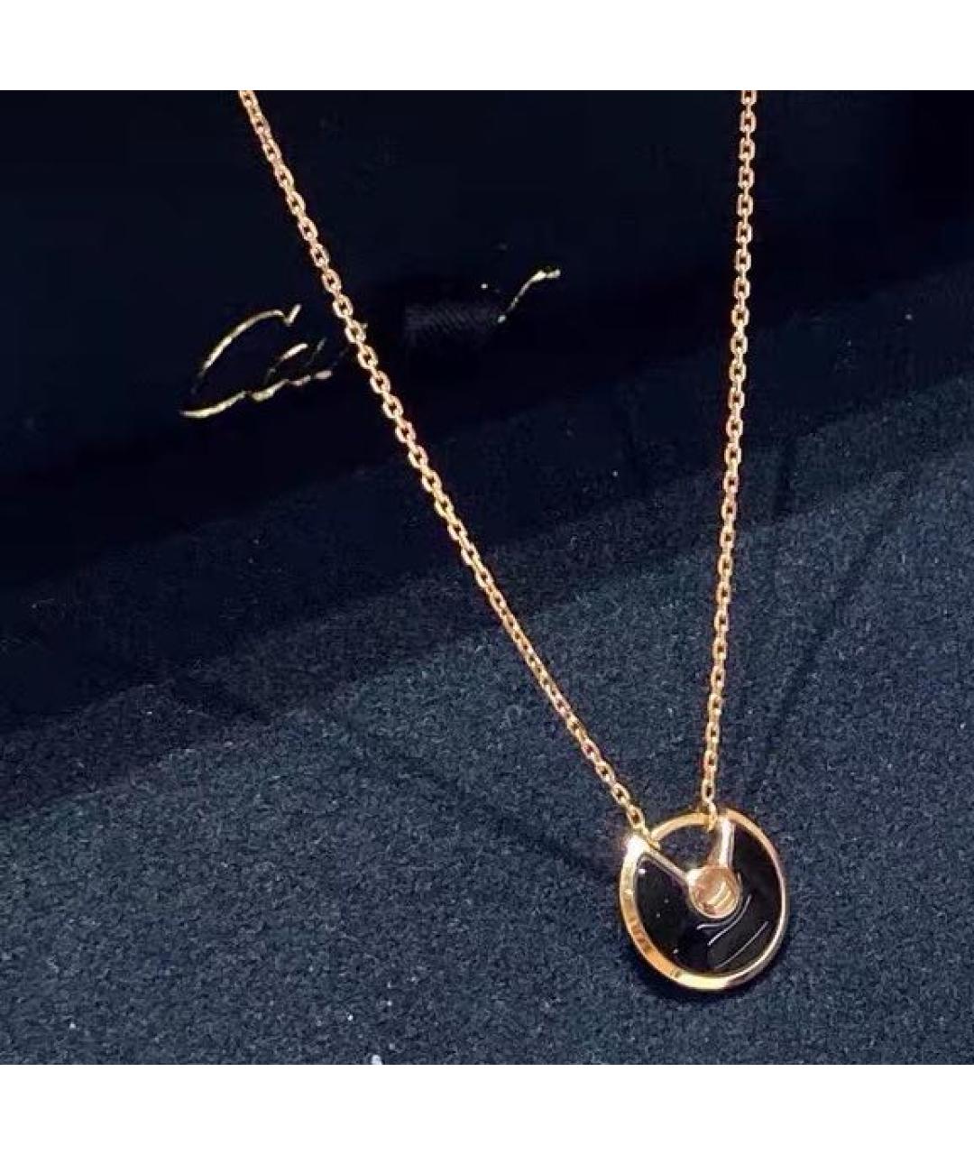 CARTIER Черное колье из розового золота, фото 4