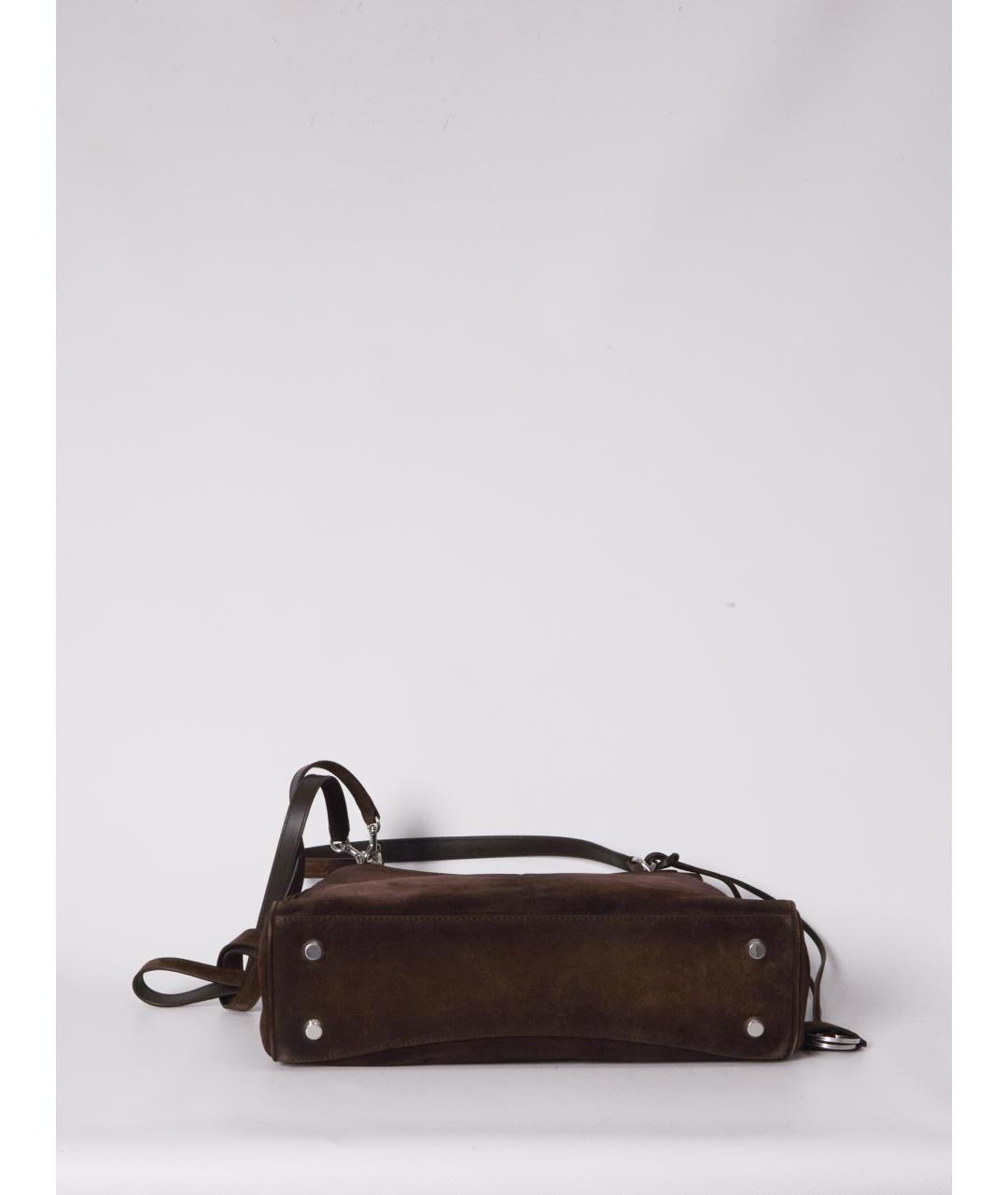 BALENCIAGA Коричневая замшевая сумка тоут, фото 3