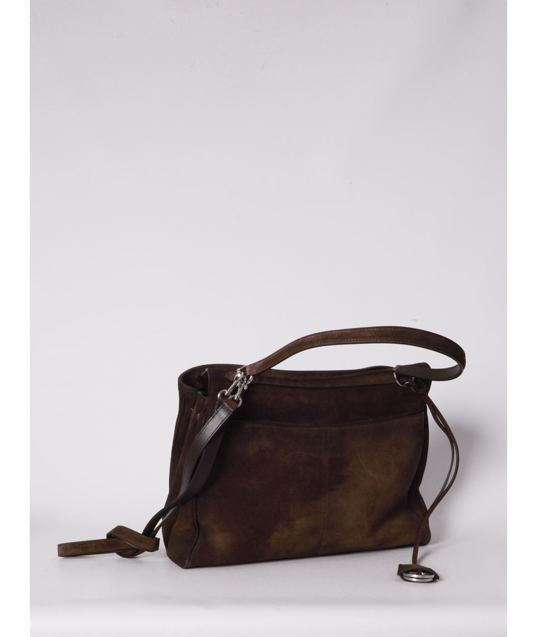 BALENCIAGA Коричневая замшевая сумка тоут, фото 2