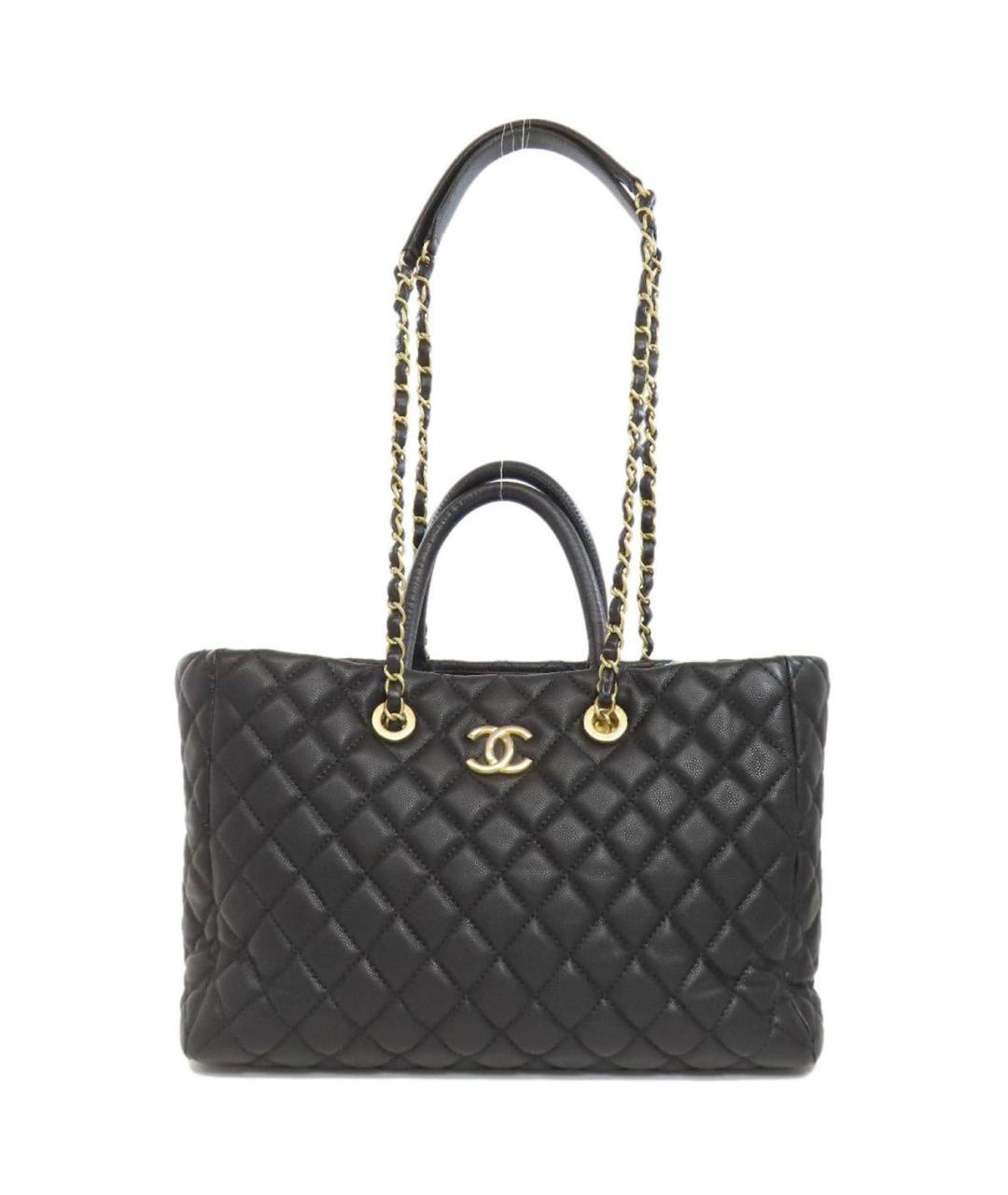 CHANEL Черная кожаная сумка тоут, фото 1