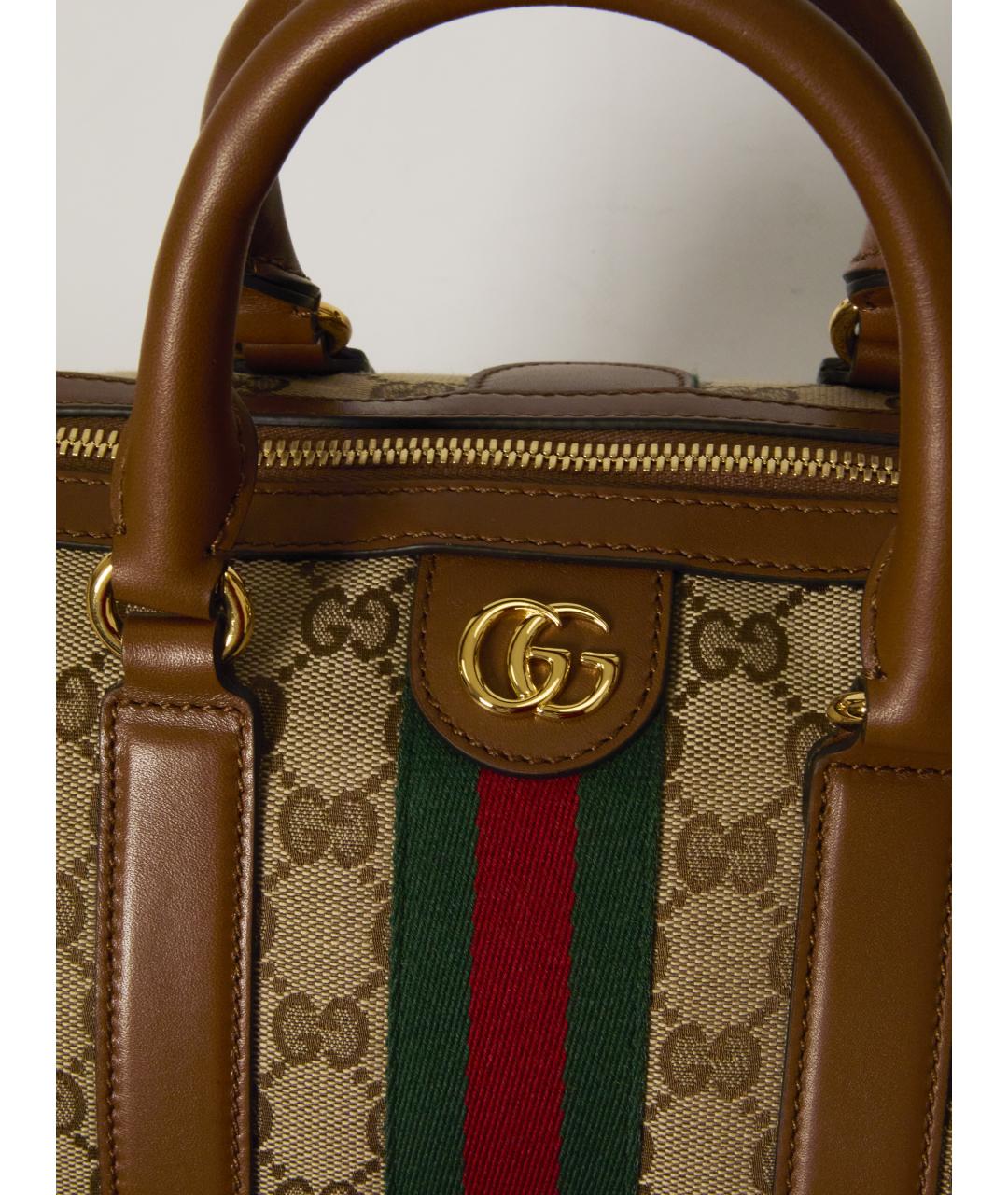 GUCCI Бежевая тканевая сумка через плечо, фото 4