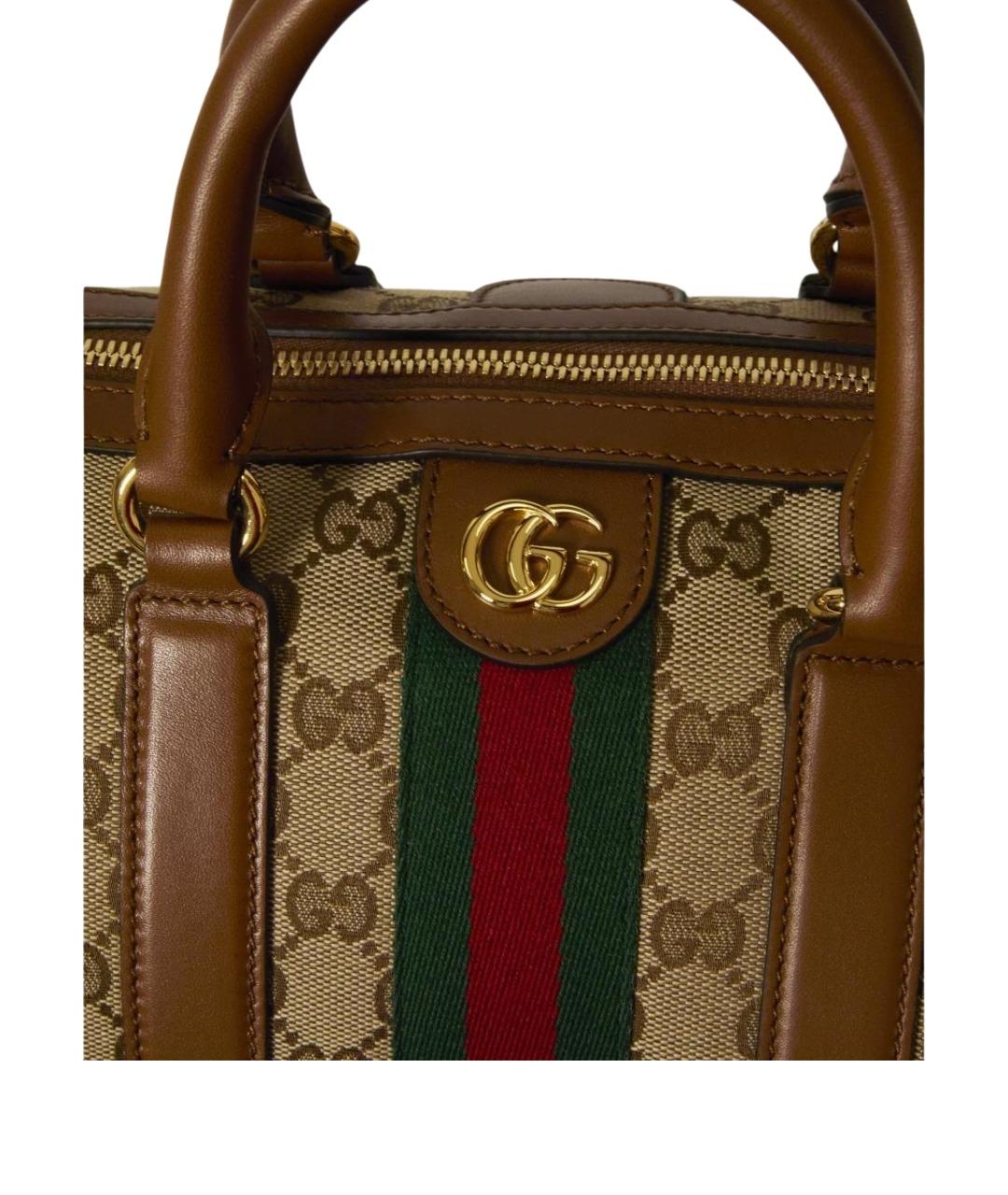 GUCCI Бежевая тканевая сумка через плечо, фото 4