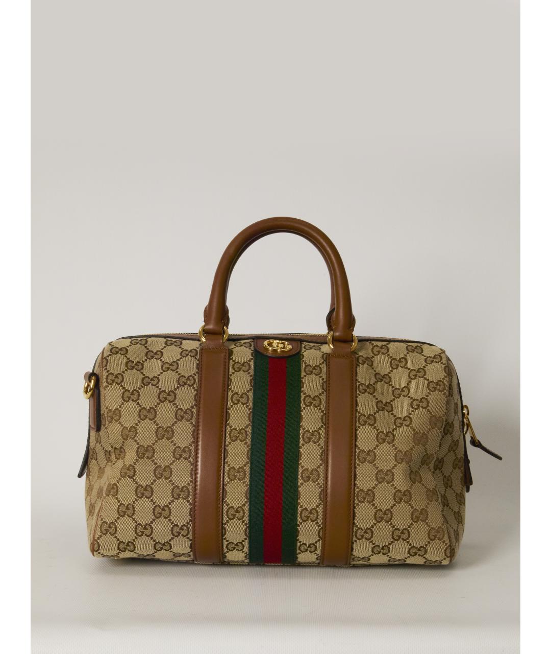 GUCCI Бежевая тканевая сумка через плечо, фото 5