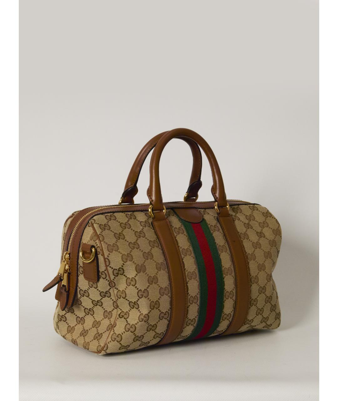 GUCCI Бежевая тканевая сумка через плечо, фото 2
