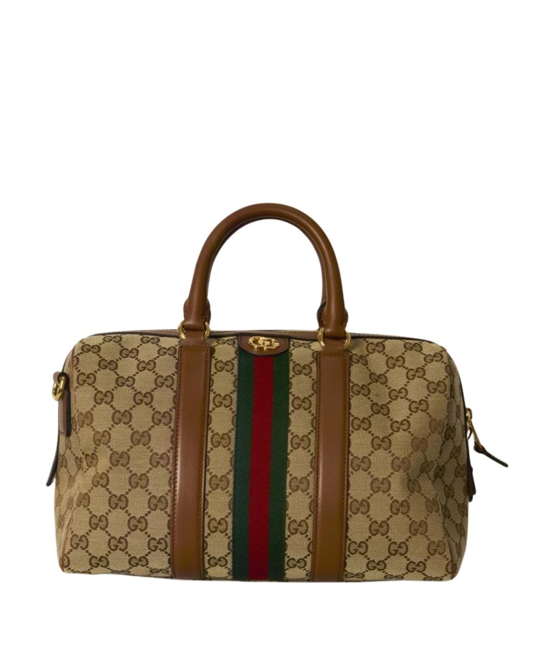 GUCCI Бежевая тканевая сумка через плечо, фото 1