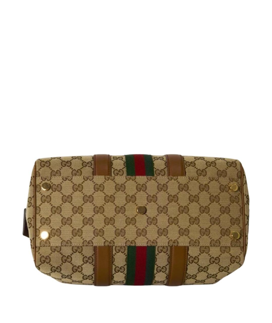 GUCCI Бежевая тканевая сумка через плечо, фото 3