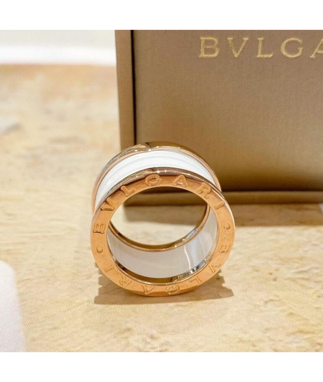 BVLGARI Белое кольцо из розового золота, фото 4