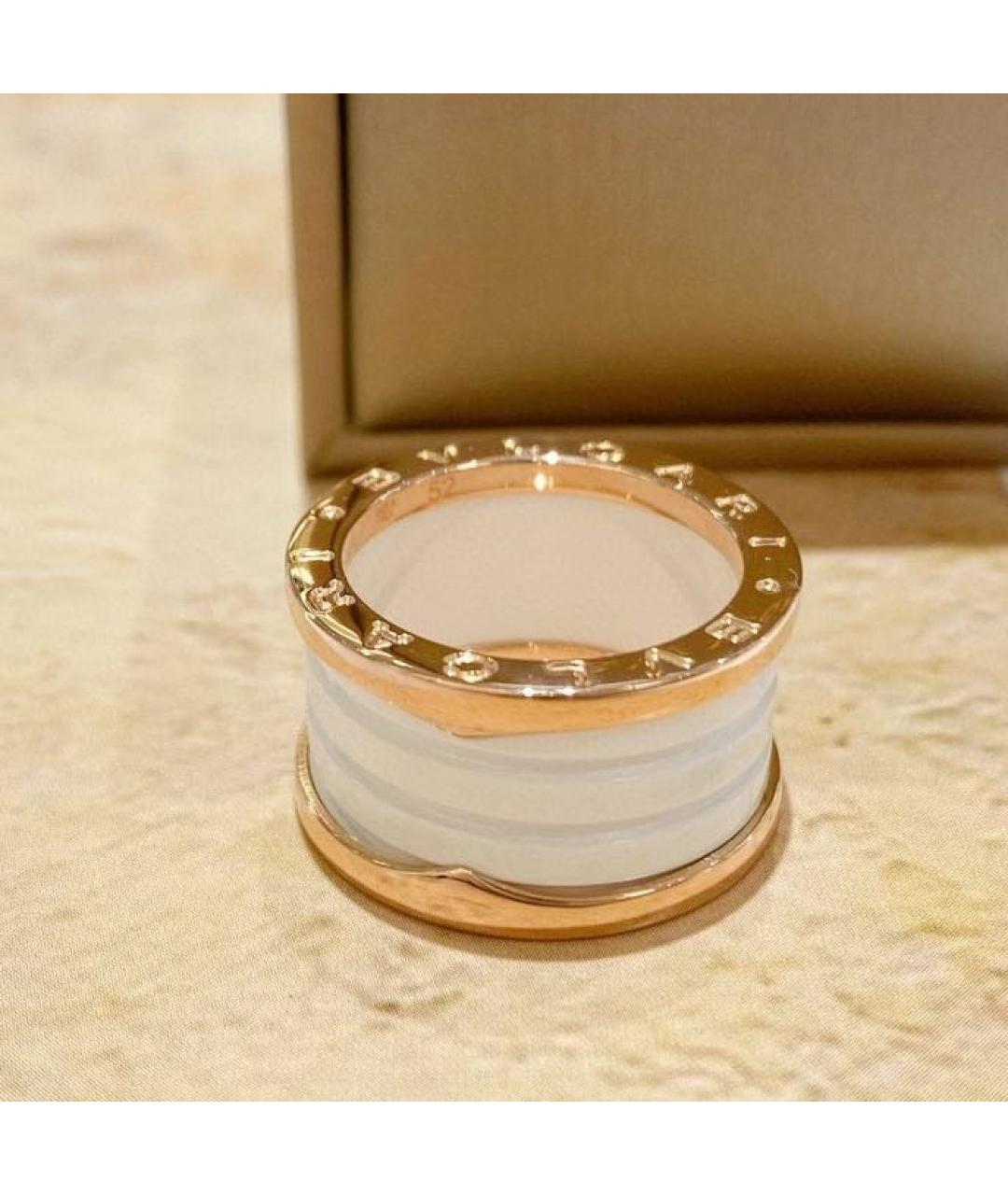 BVLGARI Белое кольцо из розового золота, фото 6