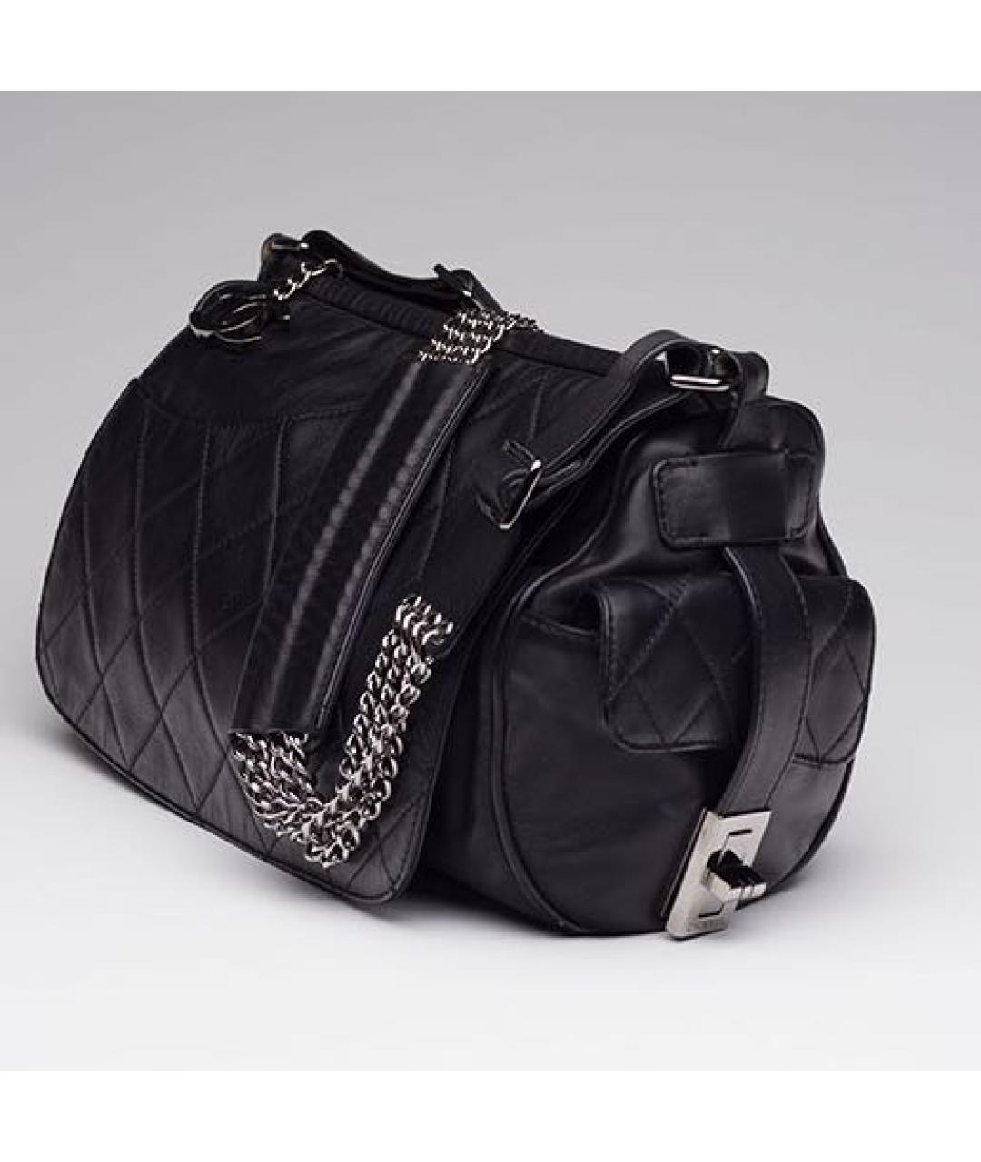 CHANEL Черная кожаная сумка через плечо, фото 5