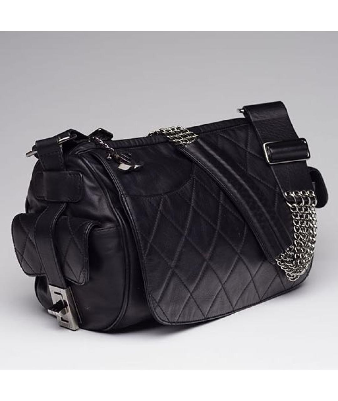 CHANEL Черная кожаная сумка через плечо, фото 4