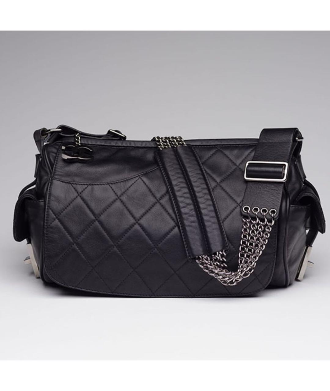 CHANEL Черная кожаная сумка через плечо, фото 2