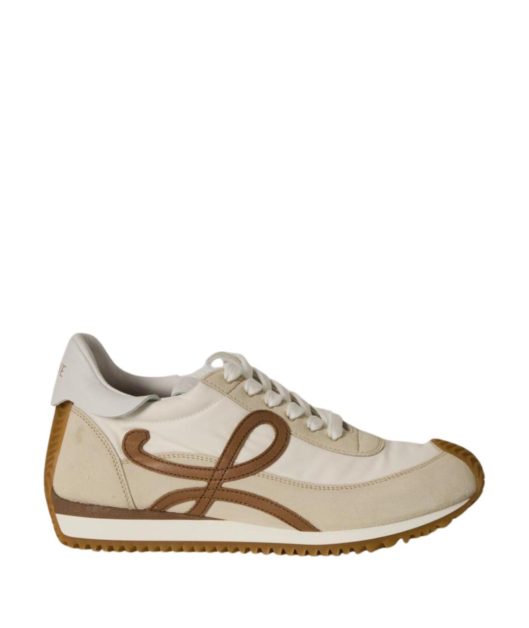 LOEWE Бежевые замшевые кроссовки, фото 1