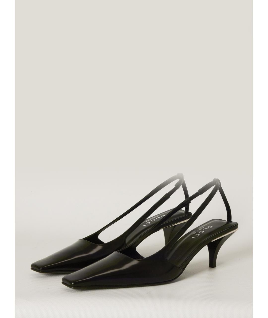 GUCCI Черные кожаные туфли, фото 2