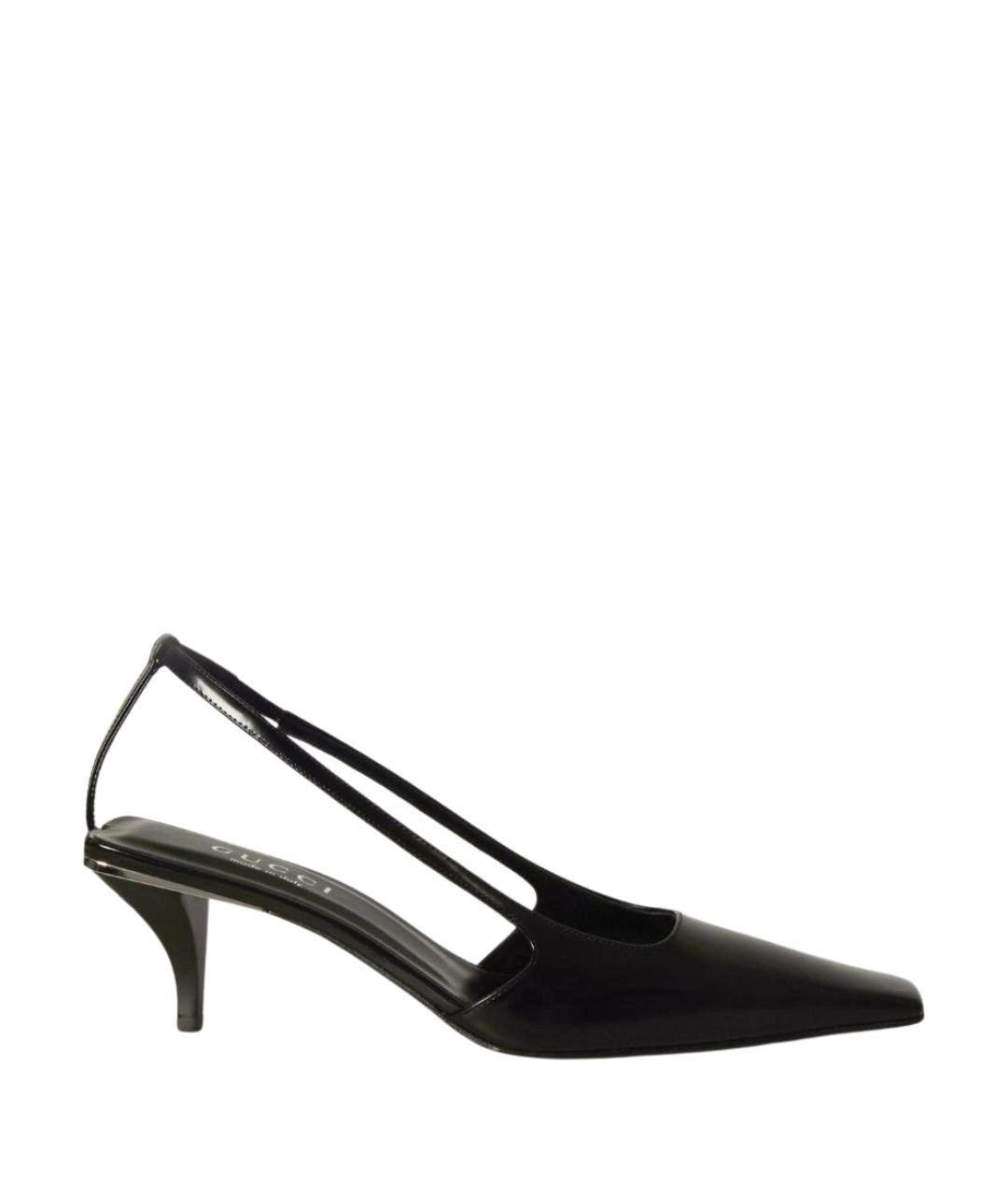 GUCCI Черные кожаные туфли, фото 1