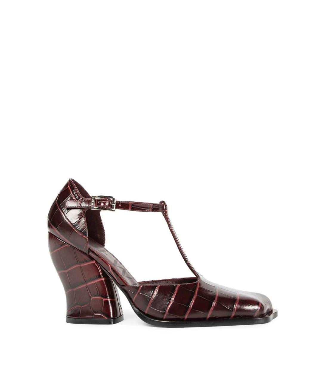 LOEWE Бордовые кожаные туфли, фото 9