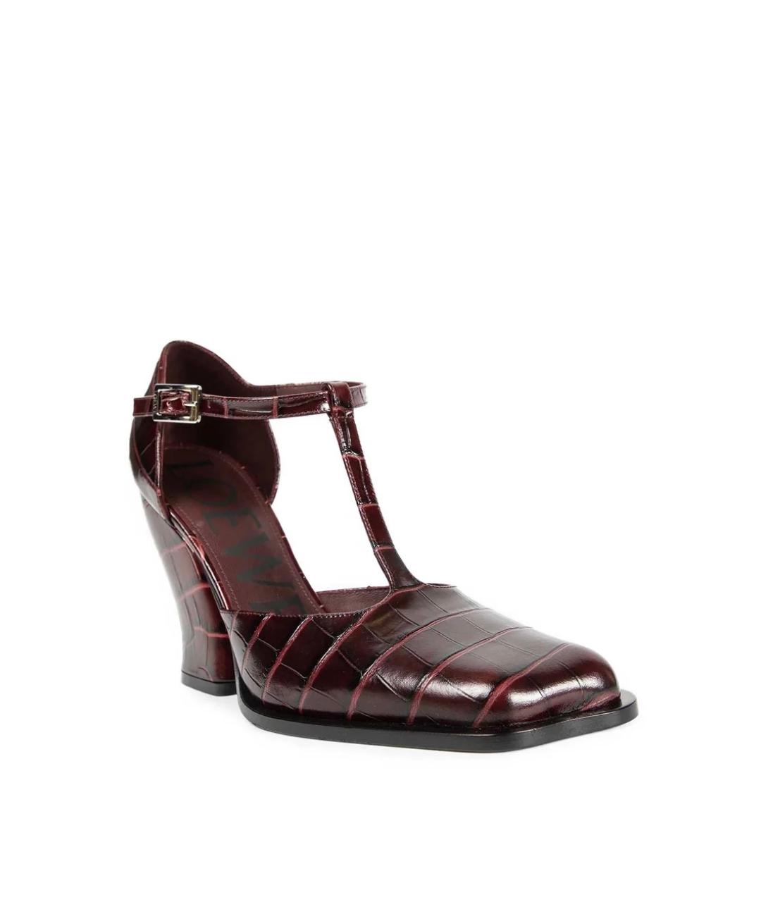 LOEWE Бордовые кожаные туфли, фото 2