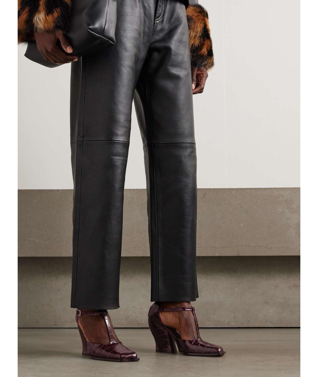 LOEWE Бордовые кожаные туфли, фото 6