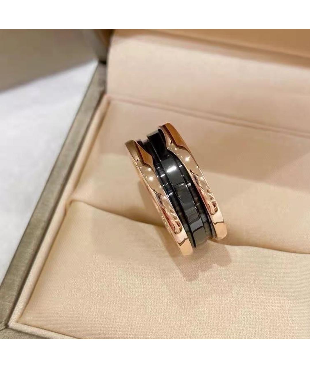 BVLGARI Черное кольцо из розового золота, фото 5