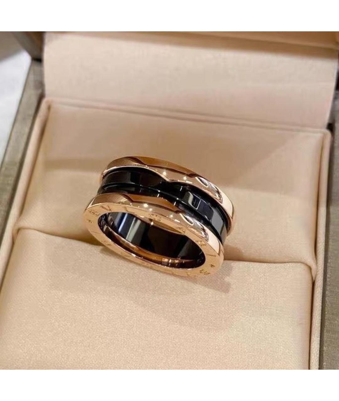 BVLGARI Черное кольцо из розового золота, фото 4