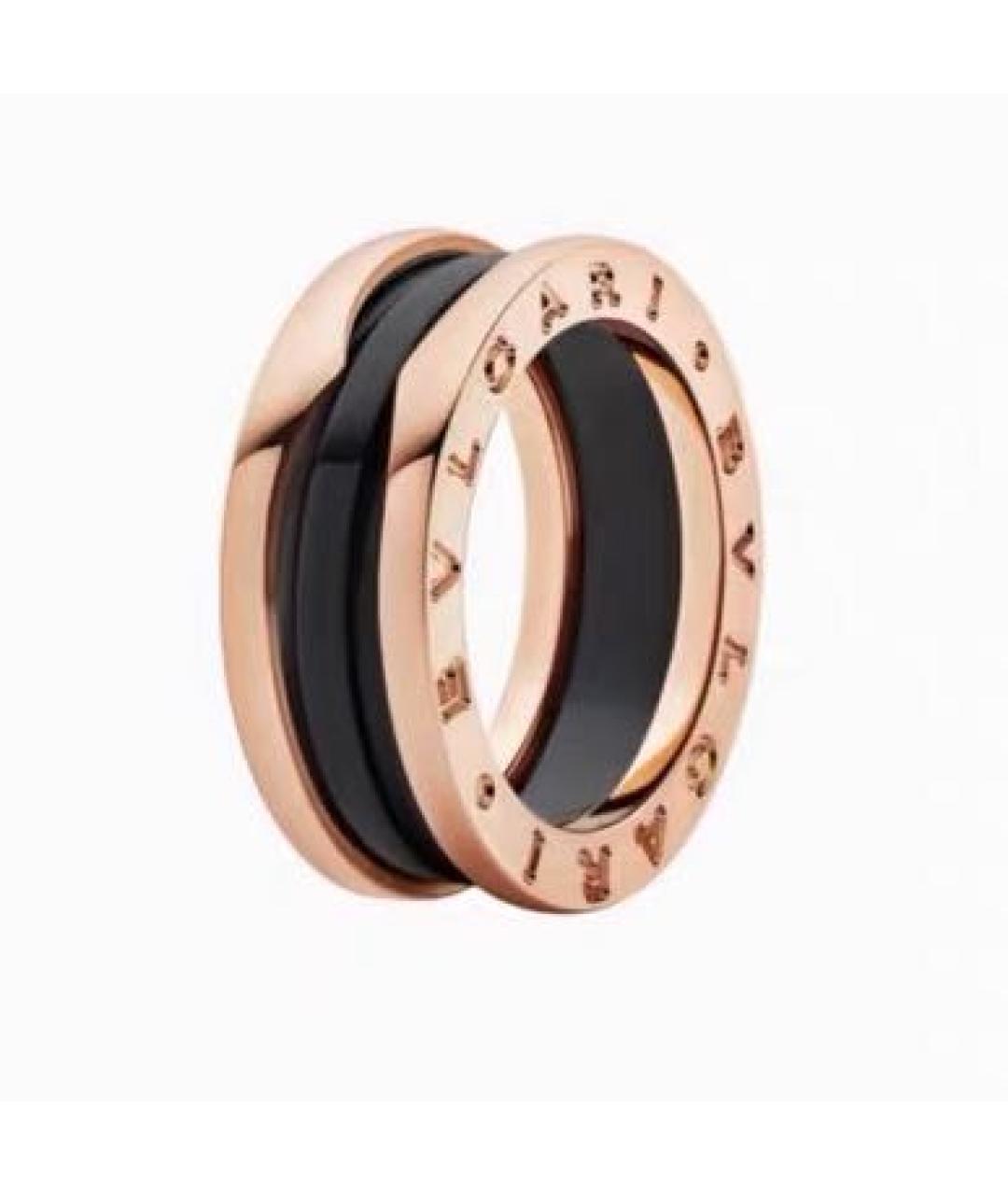 BVLGARI Черное кольцо из розового золота, фото 1