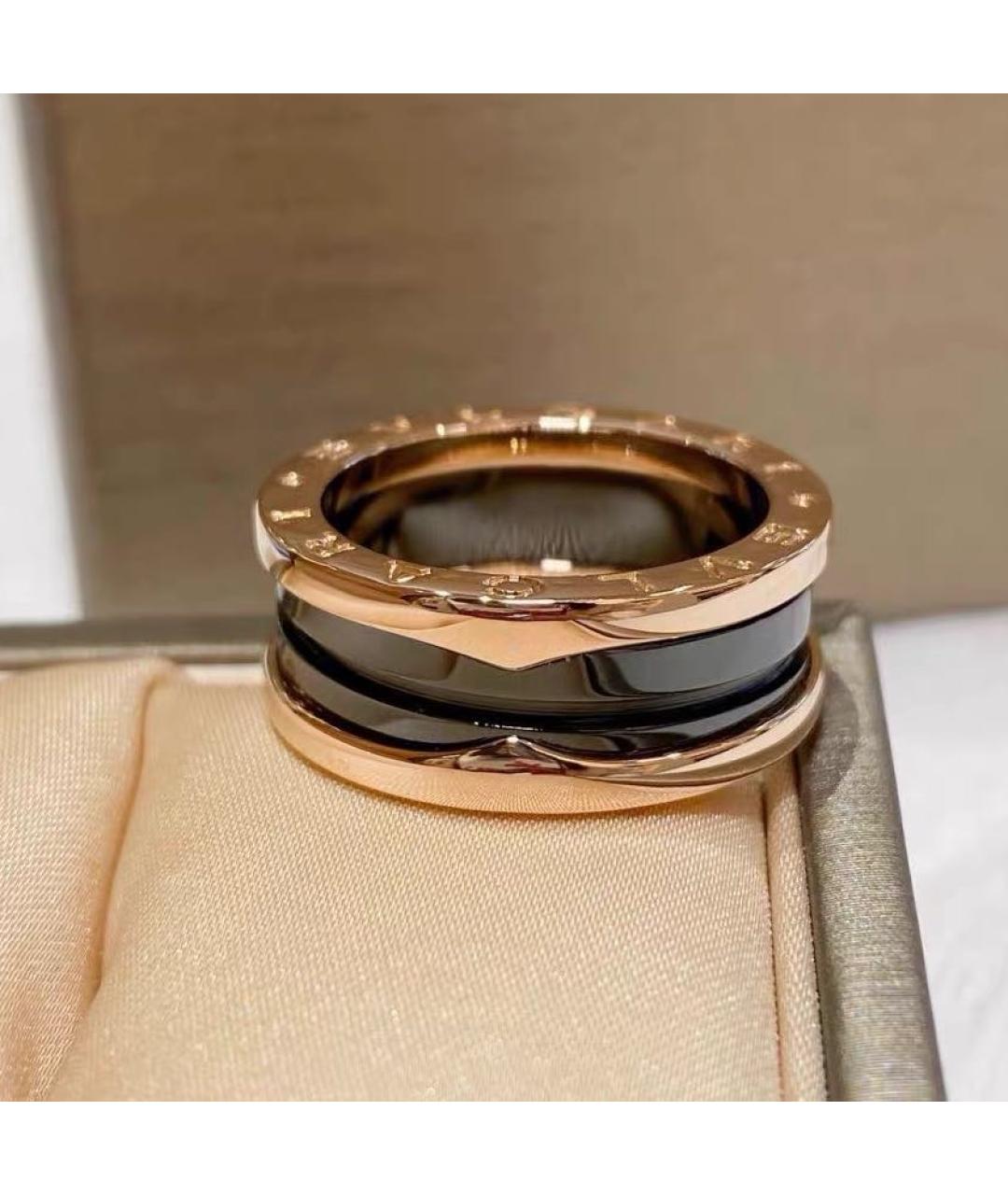 BVLGARI Черное кольцо из розового золота, фото 2