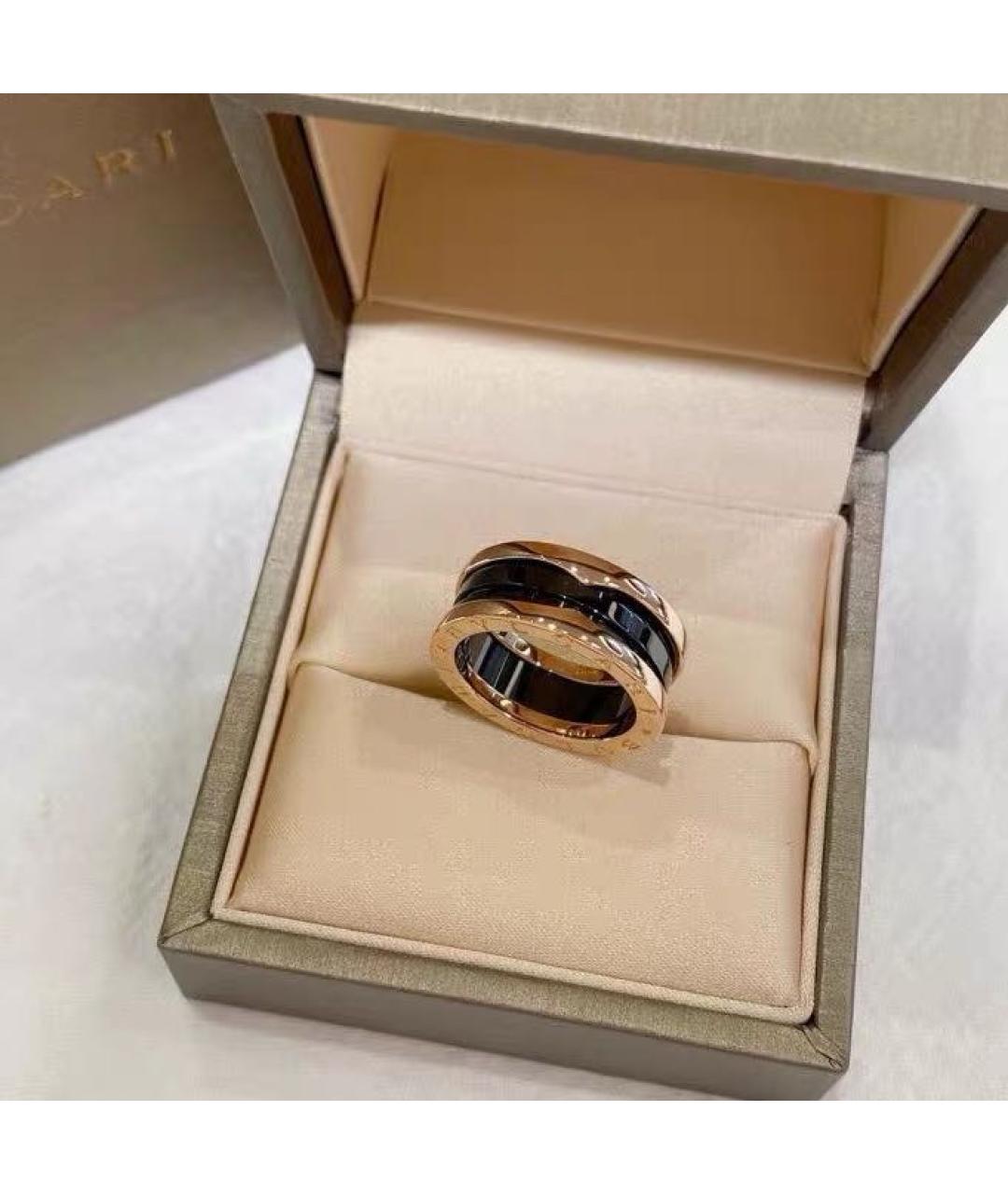 BVLGARI Черное кольцо из розового золота, фото 3