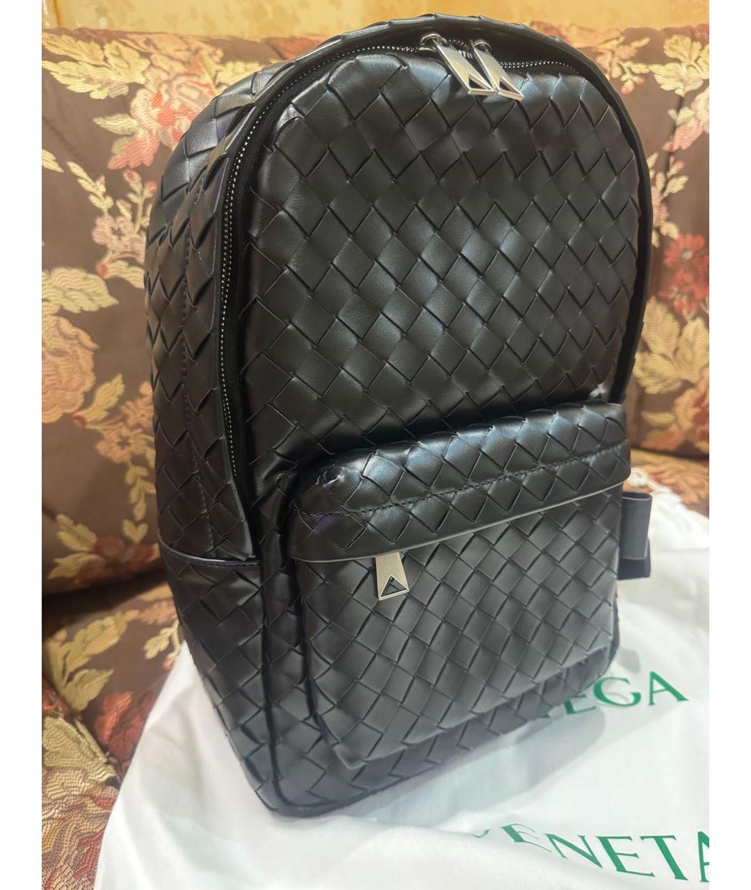 BOTTEGA VENETA Черный кожаный рюкзак, фото 10